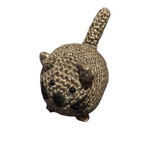 loaf cat kitten handmade crocheted brown amigurumi plushie stuffed animal